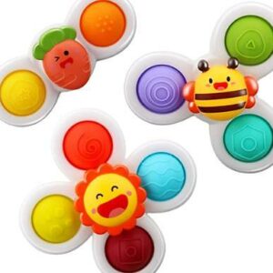 Suction-Cup Sensory Spinner Toys - 3-Piece