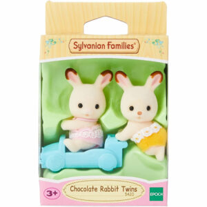 Sylvanian Families Chocolate Rabbit Twins Figures and Accessories