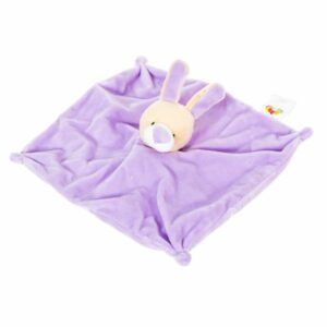 Le Petit Garçon Baby Unisex DouDou with bunny animal 129B - Violet Cotton - One Size
