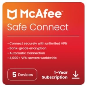 McAfee Safe Connect 2024 - 5 Devices 1 Year