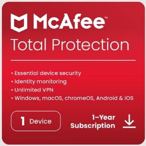 McAfee Total Protection 2024 - 1 or 5 Devices