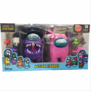 Official & Fully Licensed Among Us Purple Pink Action Figures 2-Pack