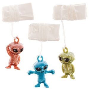 Alien Parachutists (Pack of 8) Pocket Money Toys 4 assorted colours - Green