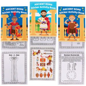 Ancient Rome Sticker Activity Books (Pack of 8) Creative Play Toys