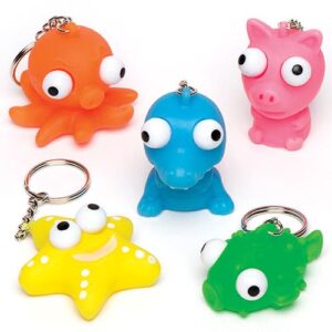 Animal Eye Popper Keyrings (Pack of 6) Toys