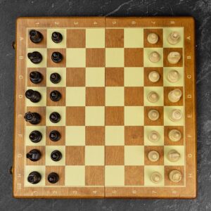 BHB Folding Classic Chess Set - Light Wood - Medium  - can be Engraved or Personalised