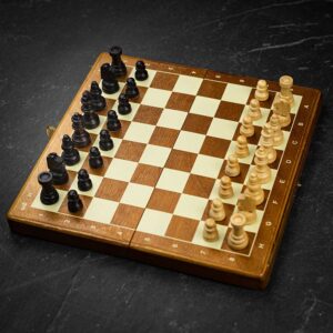 BHB Folding Magnetic Chess - Light Wood - Travel  - can be Engraved or Personalised