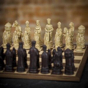 Berkeley Chess Cream and Brown Camelot Chess Pieces - X Large  - can be Engraved or Personalised
