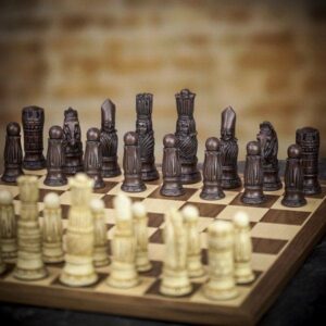 Berkeley Chess Cream and Brown Victorian Chess Pieces - X Large  - can be Engraved or Personalised