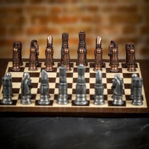 Berkeley Chess Pewter and Copper Victorian Chess Pieces - X Large  - can be Engraved or Personalised