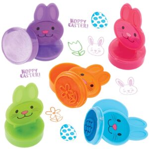 Bunny Self-Inking Stampers (Pack of 10) Easter Craft Supplies 5 assorted colours - Purple