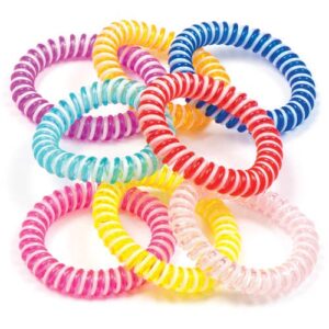Candy Stripe Spiral Bracelets (Pack of 8) Jewellery Assorted colours
