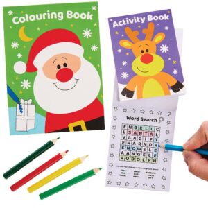 Christmas Chums Activity Packs (Per 4 packs) Christmas Toys 5 pencil colours - Red