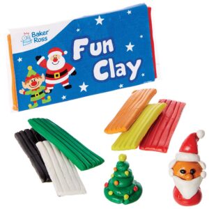 Christmas Chums Mini Fun Clay (Pack of 8) Christmas Craft Supplies 6 assorted colours - Red