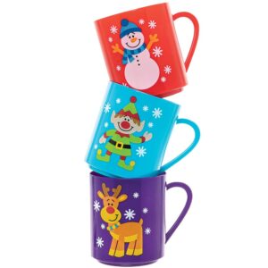 Christmas Chums Mugs (Pack of 4) Christmas Toys 4 assorted colours - Blue