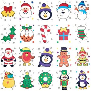 Christmas Chums Temporary Tattoos (Pack of 80) 40 Assorted Designs