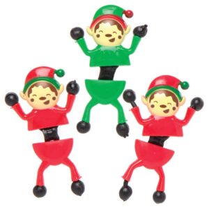 Christmas Elf Wall Climbers (Pack of 6) Christmas Toys 2 assorted colours - Red & Green