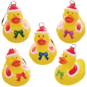 Christmas Rubber Duck Keyrings (Pack of 5) Christmas Toys