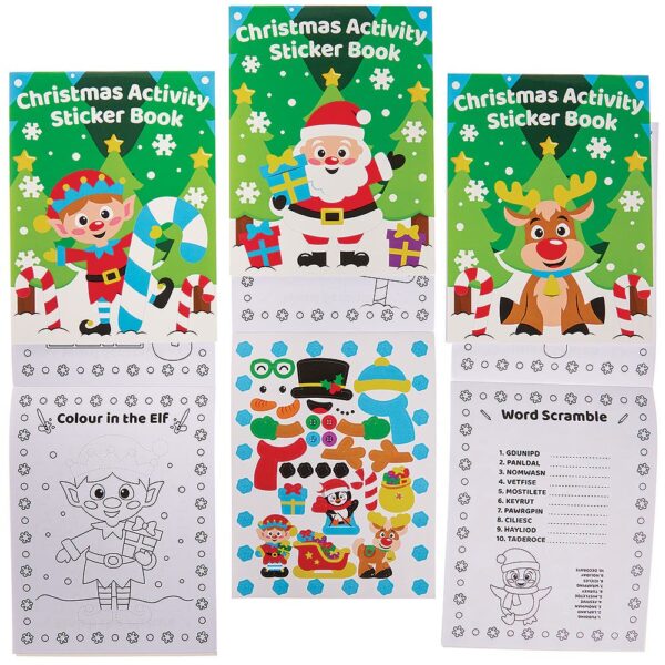 Christmas Sticker Activity Books (Pack of 8) Christmas Craft Supplies