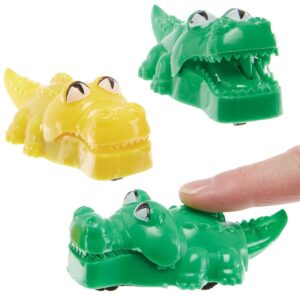 Crocodile Pull Back Racers (Pack of 6) Pocket Money Toys 2 crocodile colours - Yellow & Green