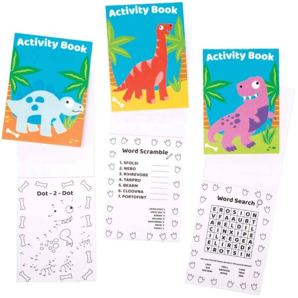 Dinosaur Mini Activity Books (Pack of 12) Creative Play Toys
