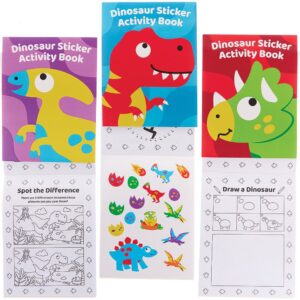Dinosaur Sticker Activity Books (Pack of 8) Creative Play Toys