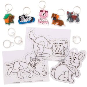 Dog Super Shrink Keyrings (Pack of 8) Craft Kits