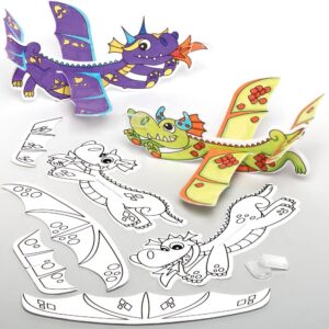 Dragon Colour-in Gliders (Pack of 10) Toys