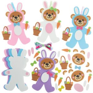 Easter Bunny Teddy Bear Mix & Match Decoration Kits  (Pack of 8) Easter Crafts For Kids