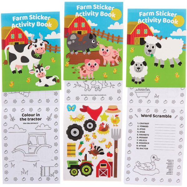 Farm Sticker Activity Books (Pack of 8) Creative Play Toys