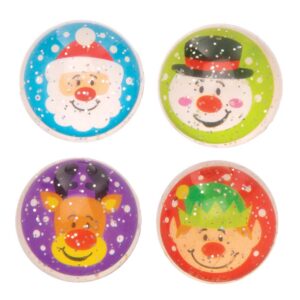 Festive Friends Glitter Bouncy Balls (Pack of 8) Christmas Toys