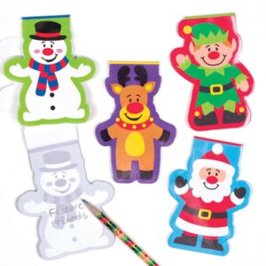 Festive Friends Notepads (Pack of 8) Christmas Toys 4 assorted colours - Red