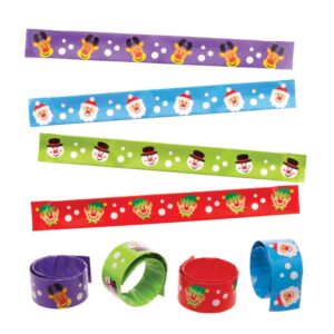 Festive Friends Snap-on Bracelets (Pack of 8) Christmas Toys 4 assorted colours - Green