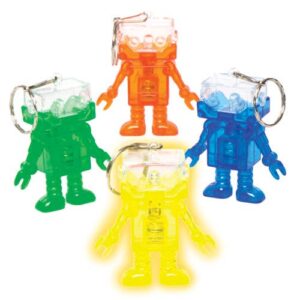 Flashing Robot Keyrings (Pack of 5) Toys