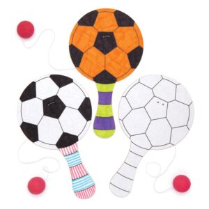 Football Colour-in Paddle Balls (Pack of 5) Toys