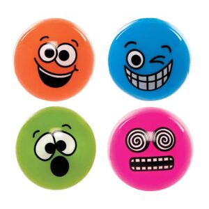 Funky Face Light-Up High Bounce Balls (Pack of 4) Pocket Money Toys 4 assorted colours - Blue