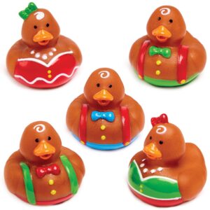 Gingerbread Man Rubber Ducks (Pack of 5) Christmas Toys