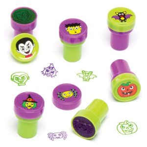 Halloween Self-inking Stampers (Pack of 10) Halloween Craft Supplies 2 assorted ink colours - Purple & Green
