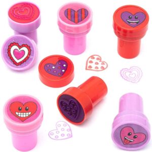 Heart Self-Inking Stampers (Pack of 12) Small Toys 3 assorted ink colours - Red