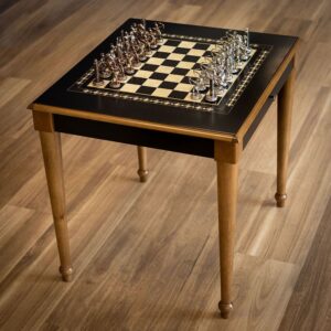 Helena Chess Table (70x80x72cm) - Black  - can be Engraved or Personalised