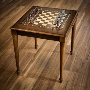 Helena Chess Table (70x80x72cm) - Walnut  - can be Engraved or Personalised