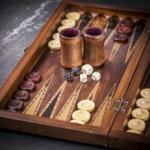 Helena Classic Inlaid Rosewood Backgammon and Checkers Set - Tournament  - add a Personalised Brass Plaque