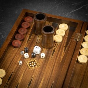 Helena Classic Walnut Backgammon Set - Tournament   - add a Personalised Brass Plaque