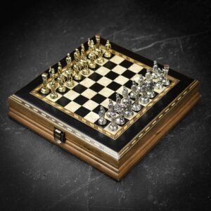 Helena Hero Chess Set 10" - Black  - can be Engraved or Personalised