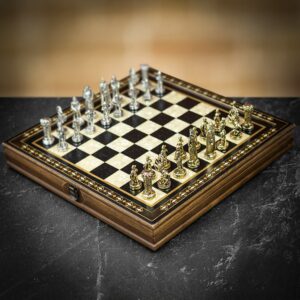 Helena Hero Chess Set 14" - Black - Small  - can be Engraved or Personalised