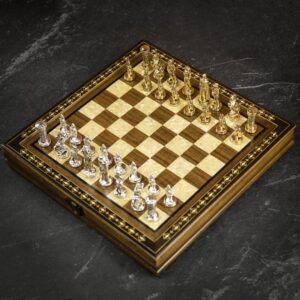 Helena Hero Chess Set 14" - Walnut  - can be Engraved or Personalised
