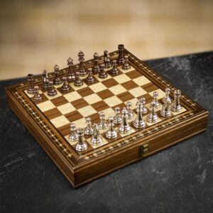 Helena Hero Chess Set 16" - Walnut    - can be Engraved or Personalised
