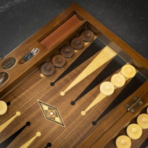 Helena River Backgammon Set - Tournament  - add a Personalised Brass Plaque