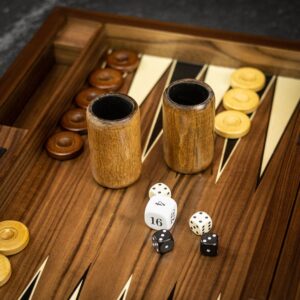 Helena Walnut Backgammon & Checkers Set - Large   - add a Personalised Brass Plaque