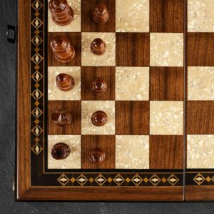 Helena Walnut Wood Chess Set - Large  - can be Engraved or Personalised